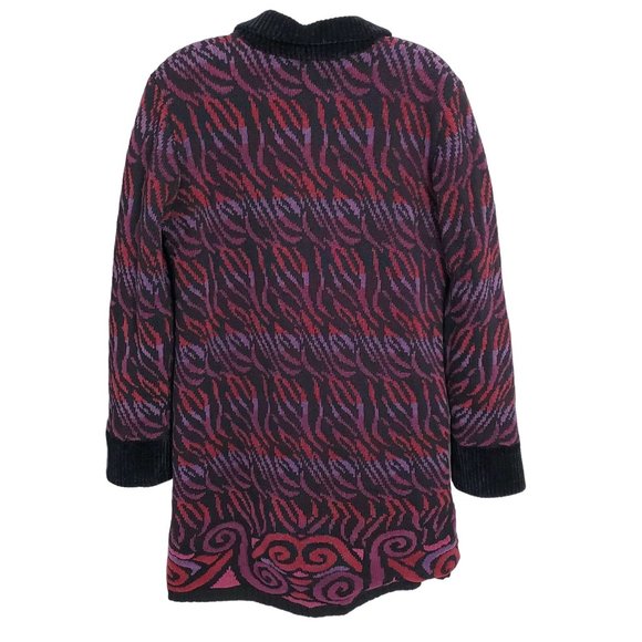 Icelandic Design Size S Sweater Coat Vintage Zipper Beaded Pockets Wool Blend - Picture 2 of 15